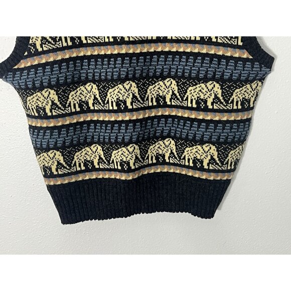 Handmade Knit Elephant Sweatervest Size Small - Picture 6 of 8